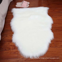 Soft and Stylish Luxury white Sheepskin Shapes single pelts Faux Fur area rug